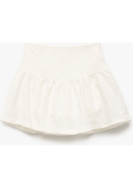 Volanlı Brode Mini Etek