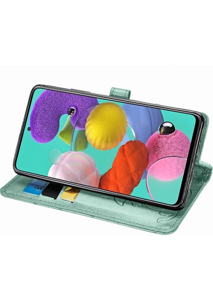 Samsung Galaxy A71 4g Sevimli Kedi Kabartmalı Premium Pu Deri Flip Darbeye Dayanıklı Cüzdan Manyetik Kılıf Kapağı Kart Yuvaları ile (Yurt Dışından)