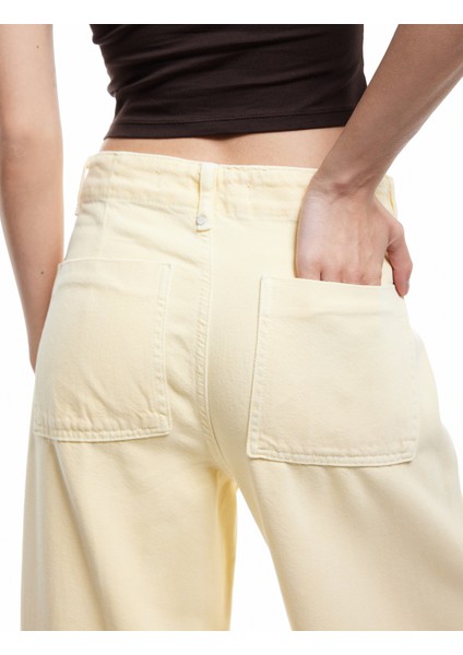 Cep Detaylı Yüksek Bel Geniş Paça Pantolon modelleri