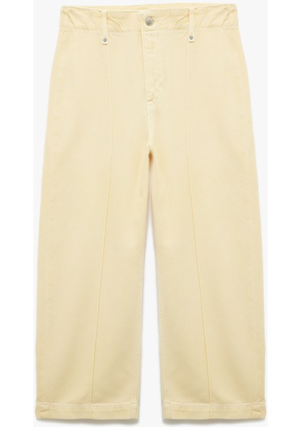 Cep Detaylı Yüksek Bel Geniş Paça Pantolon fırsatları