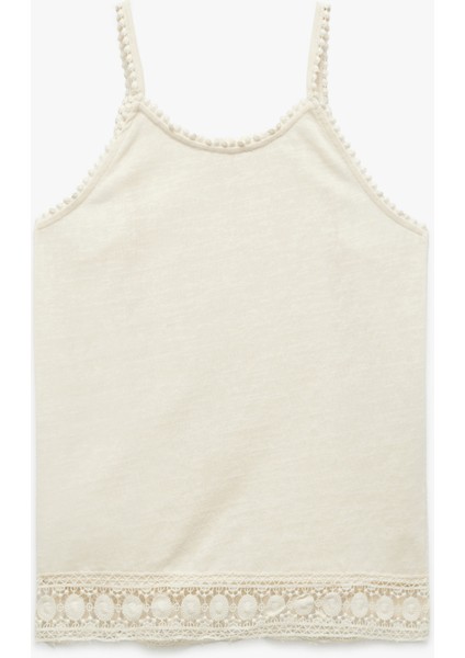 Bisiklet Yaka Dantel Detaylı Askılı Atlet fiyatları