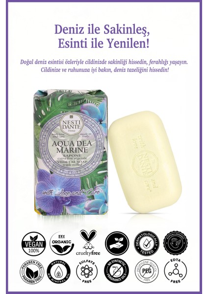 With Love And Care Aqua Dea Marine Katı Sabun 250 gr | Nemlendirici | Deniz Esintisi