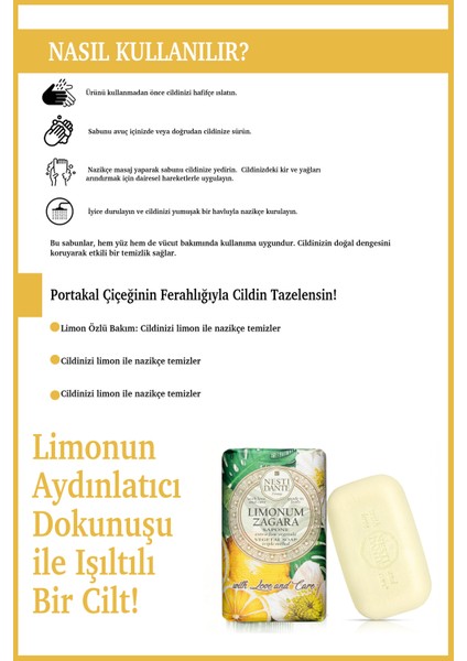 With Love And Care Limonum Zagara Citrus Katı Sabun 250 gr Limon Çiçeği