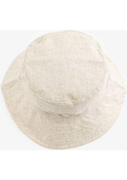 Viskon ve Keten Karışımlı Basic Bucket Şapka