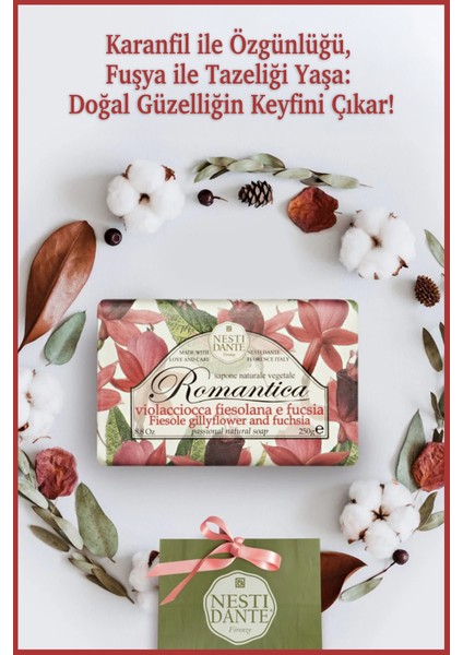 Romantica Gillyflower & Fucsia Katı Sabun 250gr | Nemlendirici | Karanfil ve Fuşya Özü fırsatları