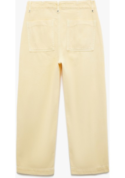 Cep Detaylı Yüksek Bel Geniş Paça Pantolon indirimleri