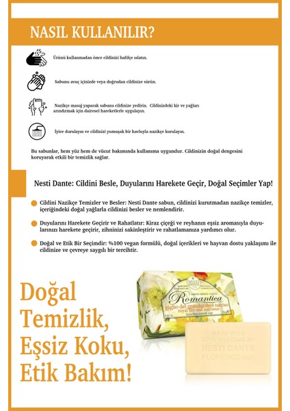 Sabun Romantica Kiraz Çiçeği ve Reyhan kokusu Vegan Bakım 250 g fırsatları