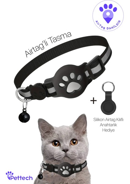 Airtag'li Premium Kedi Tasması