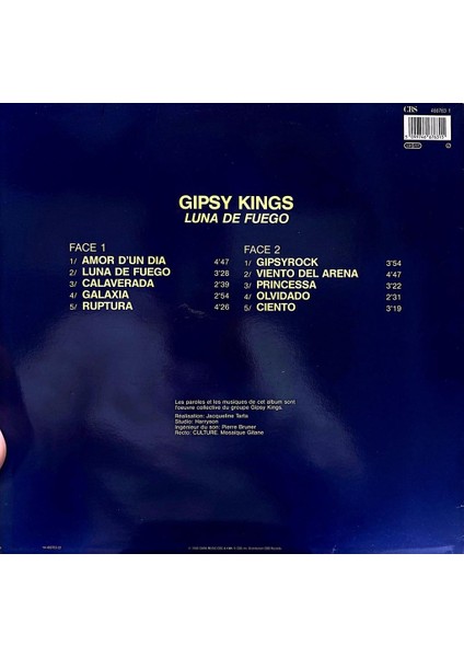 Gipsy Kings ‎– Luna De Fuego 1990 Baskı Lp fiyatları