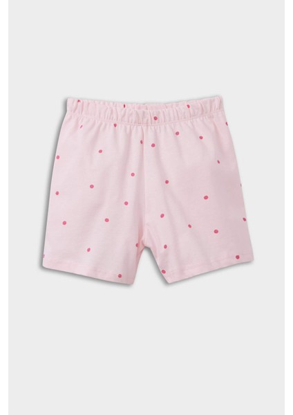 Kız Bebek Disney Winnie The Pooh Pijama Takımı Kısa Kollu Penye Üst Beli Lastikli Şort E4650A525HS