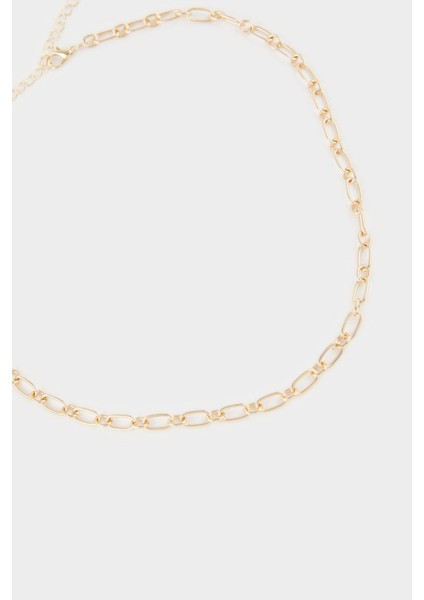 Kadın 2'li Mavi ve Gold Kolye F4049AXNS