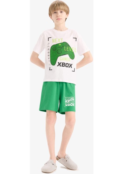 Erkek Çocuk Xbox Pijama Takımı Kısa Kollu Üst Beli Lastikli Şort E0345A825HS