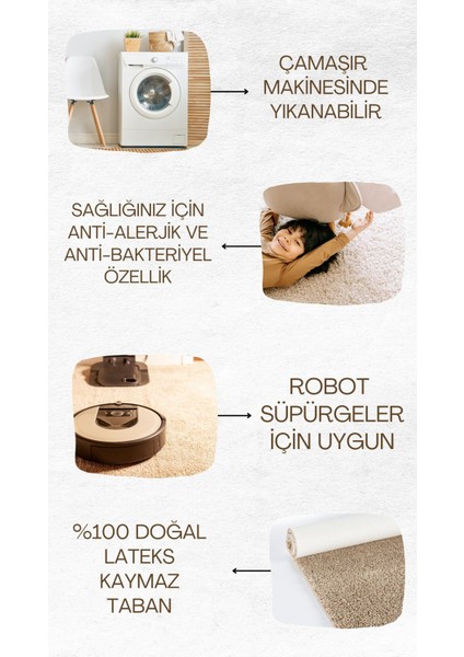Luna Yarım Ay Kaymaz Taban Yıkanabilir 50X100 cm Tek Parça Banyo / Balkon Paspası