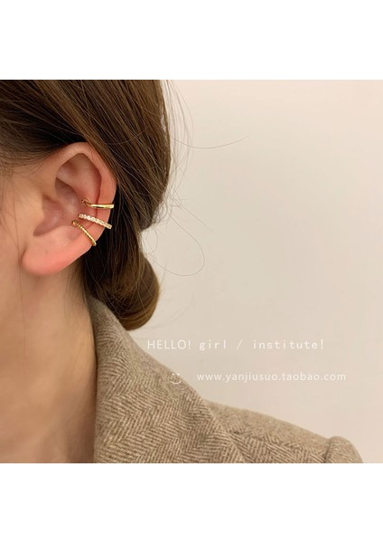 Kulak Delici Yok Kulak Klipsi Tasarımı Küpeler Kadın Uzun Püskül Zirkonya Kulak Kemiği Klipsi (Yurt Dışından)