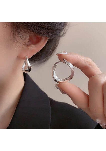 Büyük Halka Küpeler Basit Düz Halka Küpeler Küpeler (Yurt Dışından)