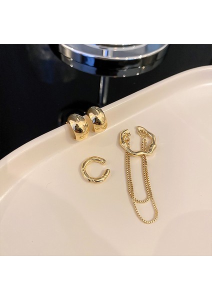 Kulak Delici Yok Kulak Klipsi Tasarımı Küpeler Kadın Uzun Püskül Zirkonya Kulak Kemiği Klipsi (Yurt Dışından)