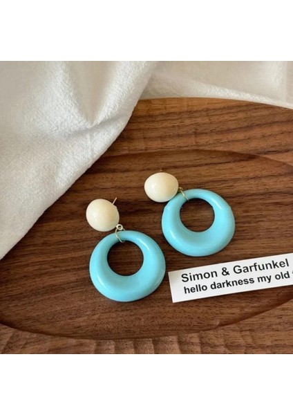 Düz Küpeler Küpeler Basit Yuvarlak Yüz Küpeleri Kişiselleştirilmiş Daire Küpeler (Yurt Dışından)