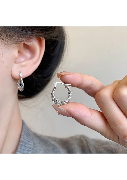 Düz Küpeler Küpeler Basit Yuvarlak Yüz Küpeleri Kişiselleştirilmiş Daire Küpeler (Yurt Dışından)