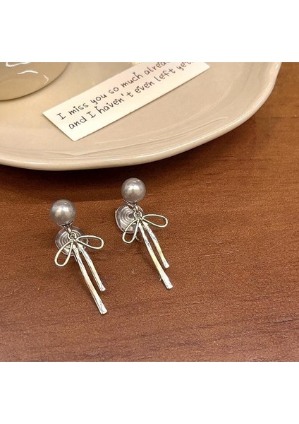 Gümüş Uzun Metal Püskül Küpe Küpe (Yurt Dışından)