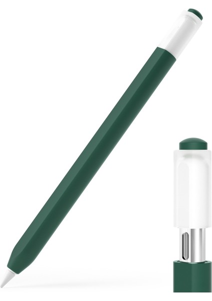 Apple Pencil (Usb-C) Için Şık Silikon Kılıf Stylus Kalem Koruyucu Kılıf-Siyahımsı Yeşil (Yurt Dışından)