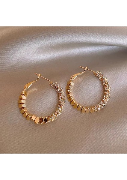 Zirkon Küpe Tasarımı Minimalist Vegan Loop Geometrik Inci Küpe (Yurt Dışından)