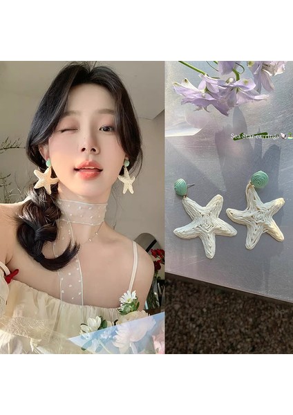 Küpeler Tatil Stili Küpeler Rafya Hasır El Yapımı Rattan Küpeler (Yurt Dışından)