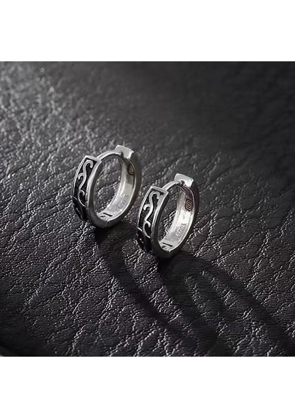 Küpe Erkek S925 Gümüş Küpe Gelgit Retro Küpe (Yurt Dışından)