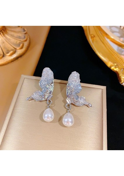 Zirkon Küpe Tasarımı Minimalist Vegan Loop Geometrik Inci Küpe (Yurt Dışından)