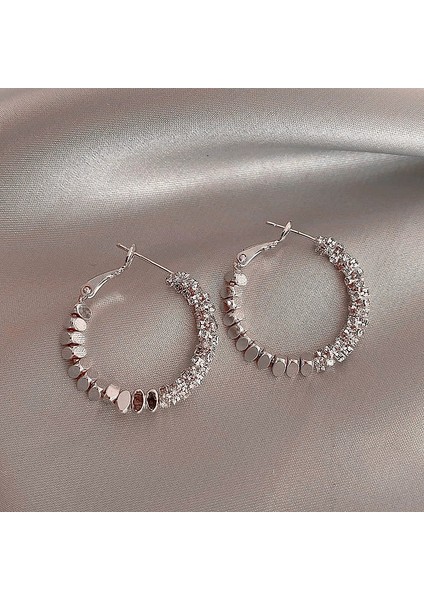 Zirkon Küpe Tasarımı Minimalist Vegan Loop Geometrik Inci Küpe (Yurt Dışından)