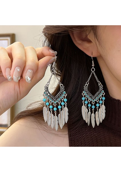 Küpeler Tatil Stili Küpeler Rafya Hasır El Yapımı Rattan Küpeler (Yurt Dışından)