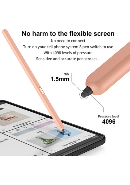 Samsung Galaxy Z Fold6 5g/z Fold5 5g Stylus Yedek Elektromanyetik Kalem (Bluetooth Uyumlu Değil)-Pembe (Yurt Dışından) fırsatları