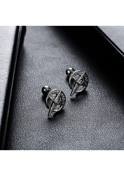 Küpe Erkek S925 Gümüş Küpe Gelgit Retro Küpe (Yurt Dışından)
