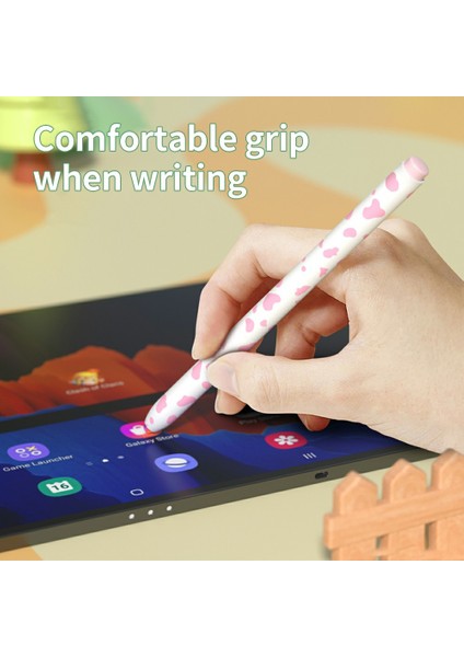 Samsung Galaxy Tab S9/s8/s7 Stylus Kılıfı Inek Desenli Silikon Kılıf Kalem Koruyucu Kapak-Mor (Yurt Dışından) modelleri