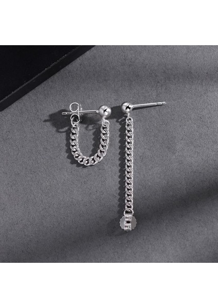 Küpe Erkek S925 Gümüş Küpe Gelgit Retro Küpe (Yurt Dışından)