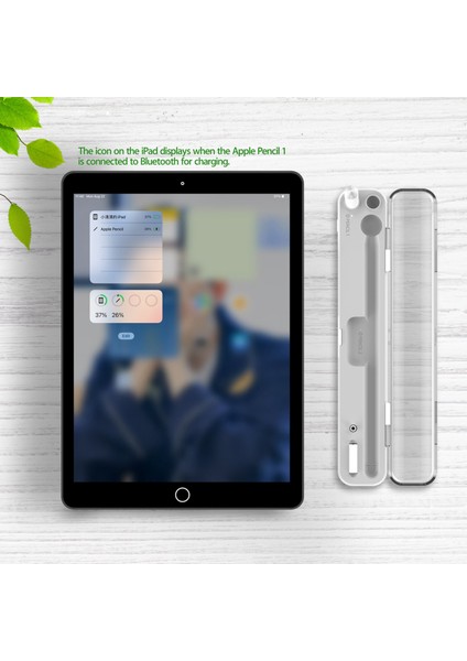 P2 2'si 1 Arada Kablosuz Şarj Kutusu Taşıma Çantası Apple Pencil 2./1. Nesil, Kapaklı Saklama Kutusu Kalem Tutucu (Yurt Dışından)