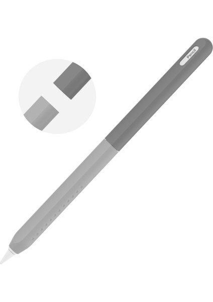 Stoyobe Apple Pencil Pro/kalem (2. Nesil) Silikon Kılıf Düşmeye Karşı Dayanıklı 2 Parçalı Kalem Koruyucu Kılıf-Dereceli Gri (Yurt Dışından)