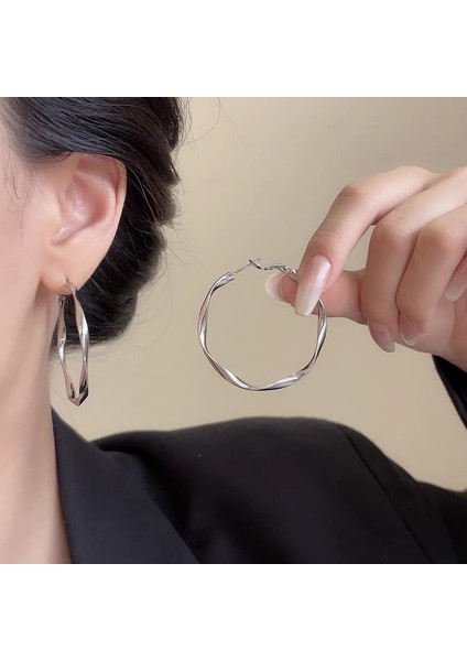 Büyük Halka Küpeler Basit Düz Halka Küpeler Küpeler (Yurt Dışından)