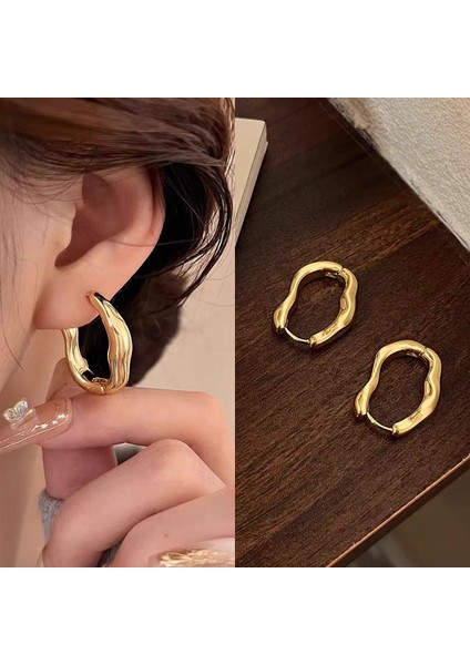 Büyük Halka Küpeler Basit Düz Halka Küpeler Küpeler (Yurt Dışından)