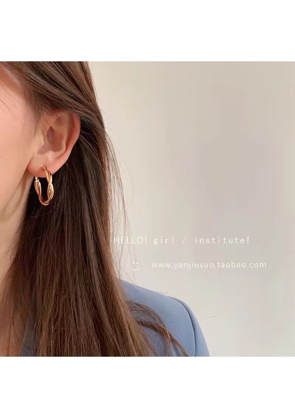 Büyük Halka Küpeler Basit Düz Halka Küpeler Küpeler (Yurt Dışından)