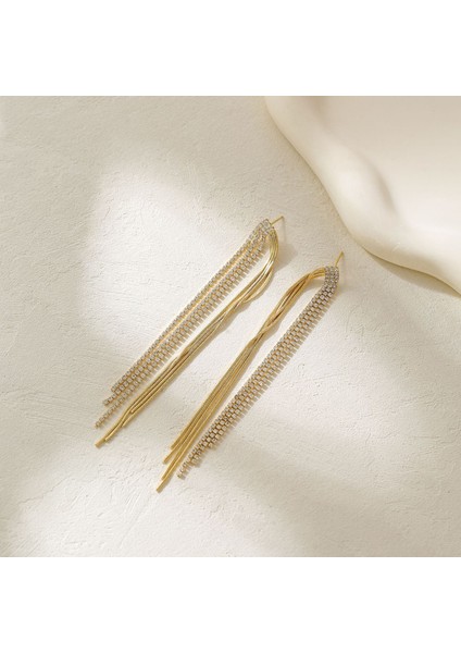 Püskül Koleksiyon Küpeler Moda Küpeler Zirkon Küpeler Uzun (Yurt Dışından)