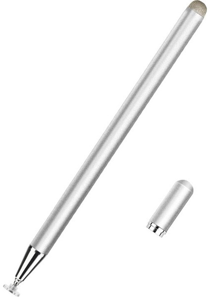 JD02 Evrensel 2'si 1 Arada Yuvarlak Disk/bez Kalem Ucu Kapasitif Kalem Tablet Telefon Manyetik Adsorpsiyon Kapağı Çizim Yazma Kalemi-Gümüş (Yurt Dışından)