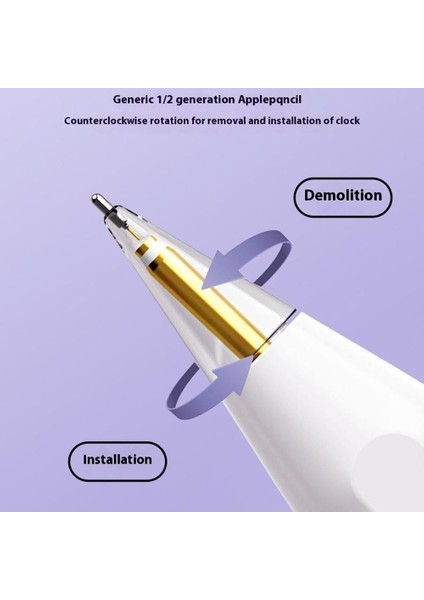 Apple Pencil (2. Nesil)/kalem (1. Nesil)/kalem (Usb-C) Yedek Uçları Tablet Kalem Uçları-Ince Uç/beyaz (Yurt Dışından)