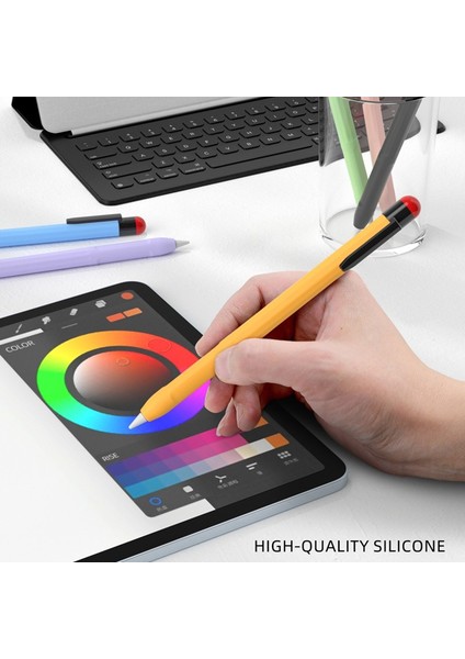 Apple Pencil Pro/pencil (2. Nesil) Stylus Kalem Kılıfı Silikon Toz Önleyici Klips Tasarım Kapağı-Sarı (Yurt Dışından)