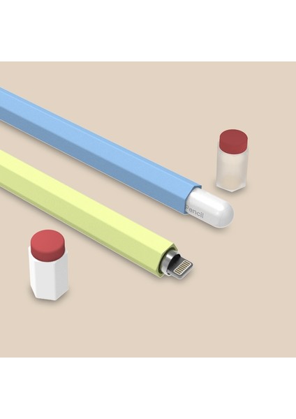 Love Meı Apple Pencil Pro/kalem (2. Nesil) Vintage Sıvı Silikon Koruyucu Kılıf Stylus Kalem Düşmeye Karşı Toz Önleyici Kapak-Sarı (Yurt Dışından)