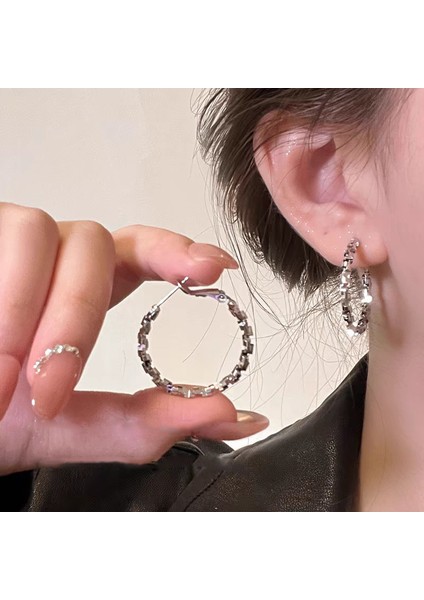 Büyük Halka Küpeler Basit Düz Halka Küpeler Küpeler (Yurt Dışından)