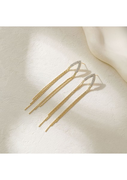 Püskül Koleksiyon Küpeler Moda Küpeler Zirkon Küpeler Uzun (Yurt Dışından)