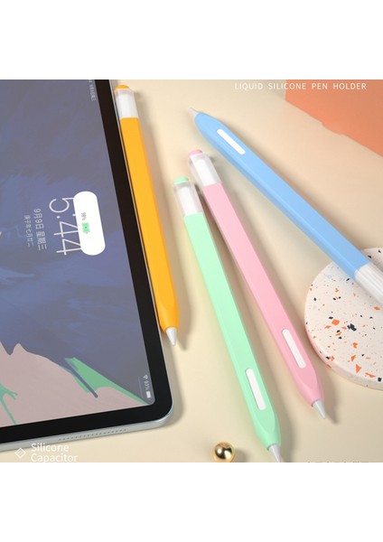Apple Pencil Pro/pencil (2. Nesil) Jelly Stylus Kalem Silikon Kılıf Düşmeye Karşı Dayanıklı Kir Önleyici Kapak (Kısa Versiyon)-Matcha Yeşili (Yurt Dışından)