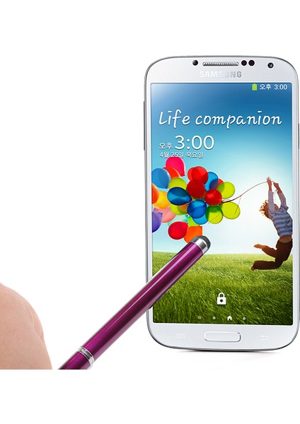 Kapasitif Dokunmatik Ekranlı iPad iPhone Samsung Için Mor Tükenmez Kalem Stylus (Yurt Dışından)