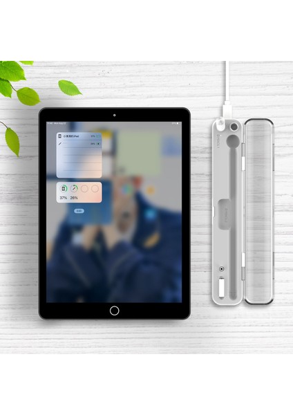 P1 Apple Pencil 2./1. Nesil Saklama Kutusu Kablosuz Şarj Kutusu 2'si 1 Arada Taşıma Çantası Manyetik Tasarım Kalem Tutucu (Yurt Dışından)