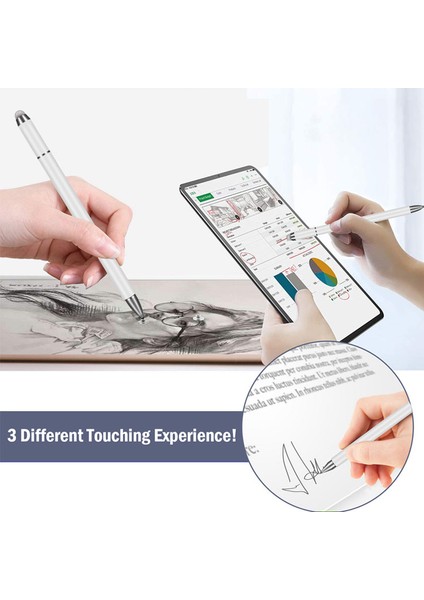 JB03 Evrensel 3'ü 1 Arada Yuvarlak Disk/kumaş/tükenmez Kalem Ucu Kapasitif Stylus Kalem Tablet Telefon Yüksek Hassasiyetli Yazma Aracı Manyetik Adsorpsiyon Kapağı ile (Yurt Dışından)